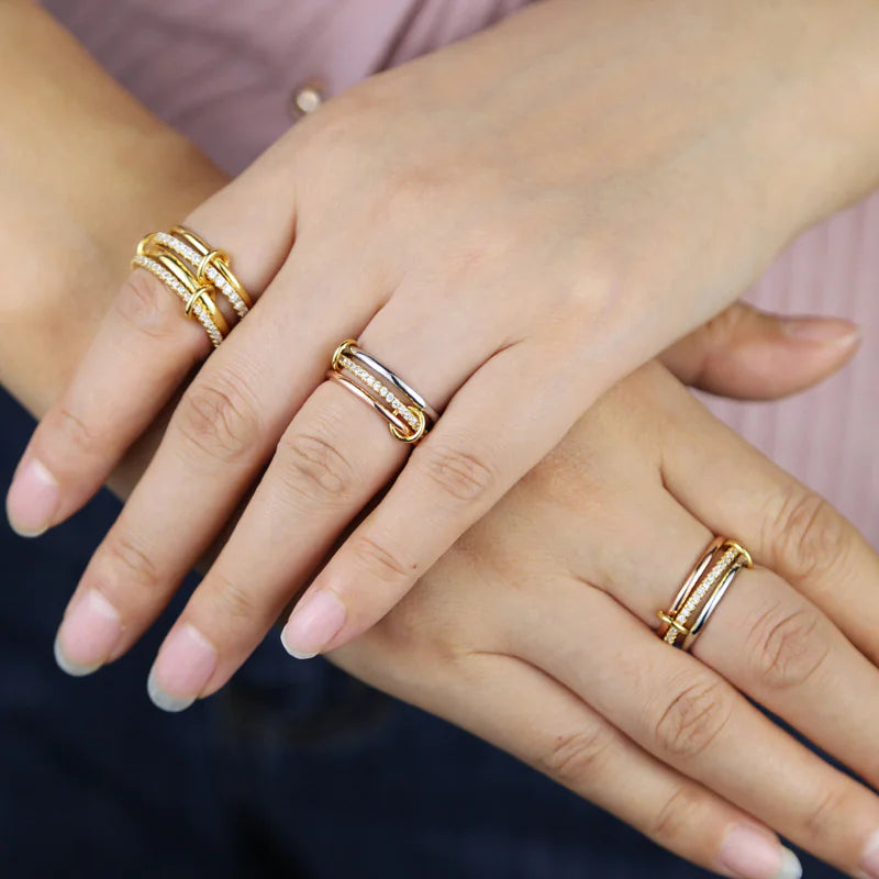 Tricolor Zircon Lantern Ring