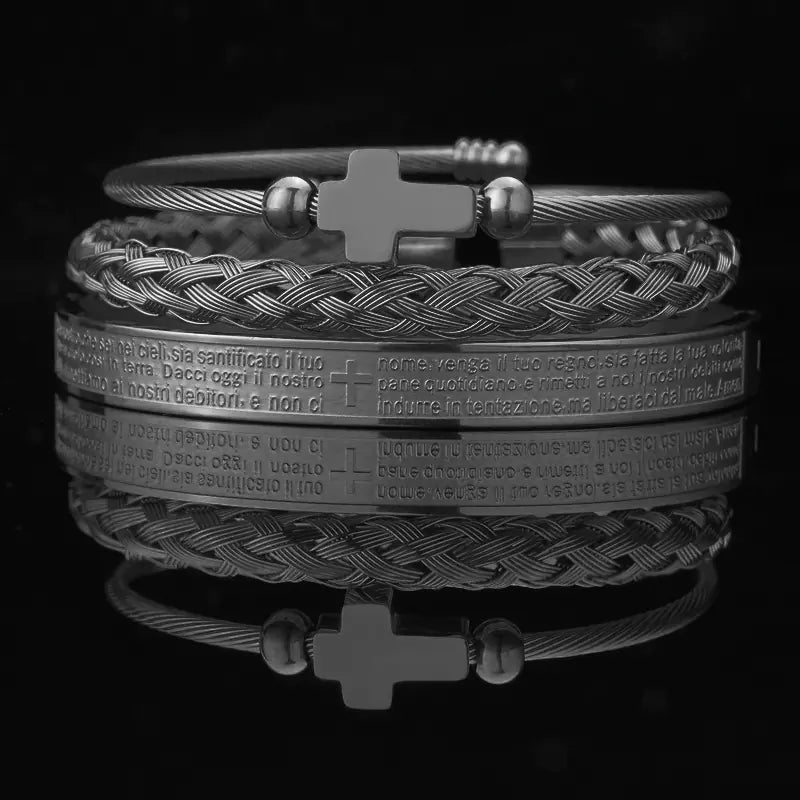 Stainless Steel Bracelet with Roman Numerals