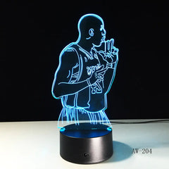 Basketball Star 3D LED Touch Table Lamp with Remote