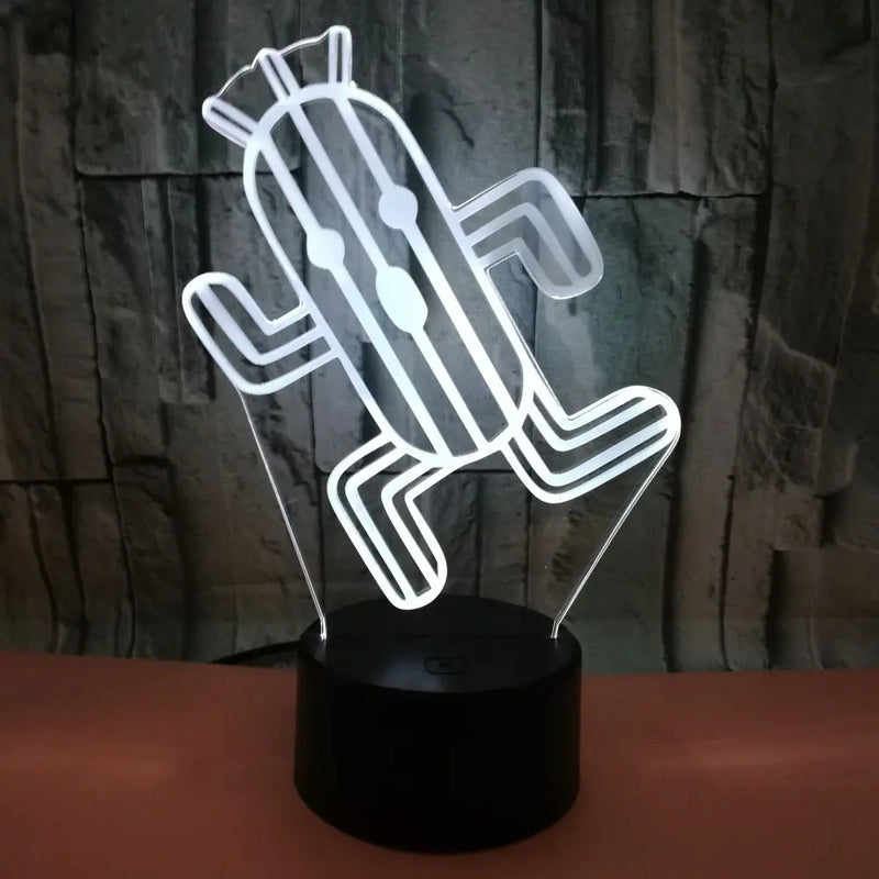 3D Touch Control LED Cactus Night Light Lamp