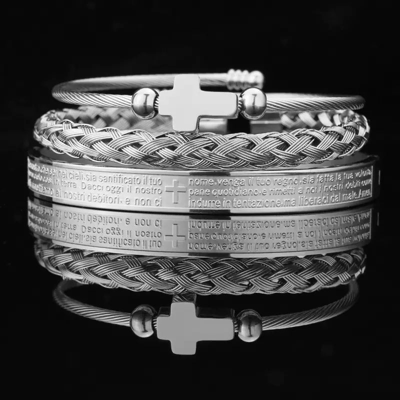 Stainless Steel Bracelet with Roman Numerals