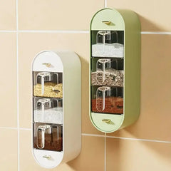 Wall-mounted Multi-compartment Seasoning Storage Box