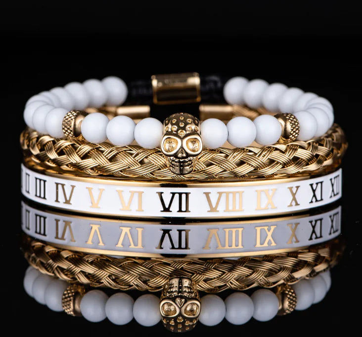 Roman Numerals Crown Stainless Steel Bracelet