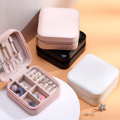 Compact PU Leather Jewelry Organizer