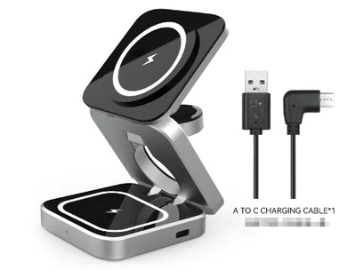 3 In 1 Foldable Magnetic Wireless Charger Stand For iPhone