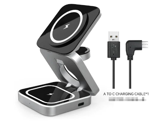 3 In 1 Foldable Magnetic Wireless Charger Stand For iPhone