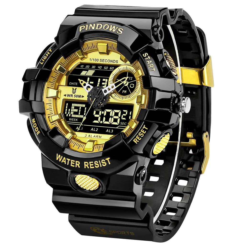 PINDOWS Men's Digital Sport Watch