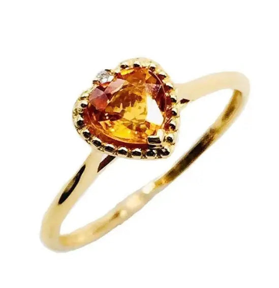 Women's Heart-Shaped Golden Sun Ring