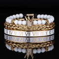 Roman Numerals Crown Stainless Steel Bracelet