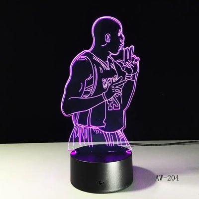 Basketball Star 3D LED Touch Table Lamp with Remote