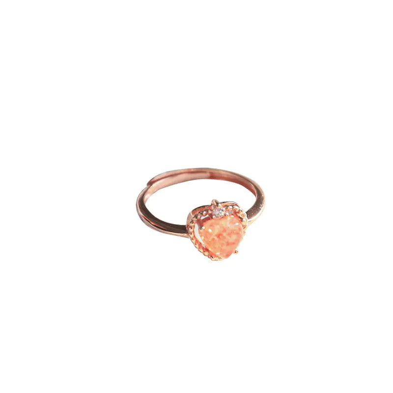 Women's Heart-Shaped Golden Sun Ring