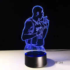 Basketball Star 3D LED Touch Table Lamp with Remote