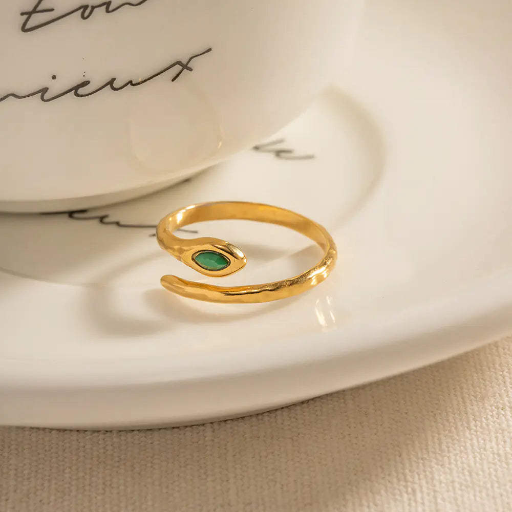 Gold-Plated Snake-Shaped Ring