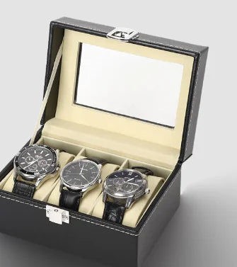 Small Watch Box with Snakeskin Jewelry Storage