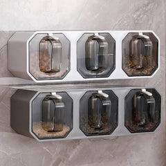 Punch-Free Wall-Mounted Seasoning Jar for Kitchen