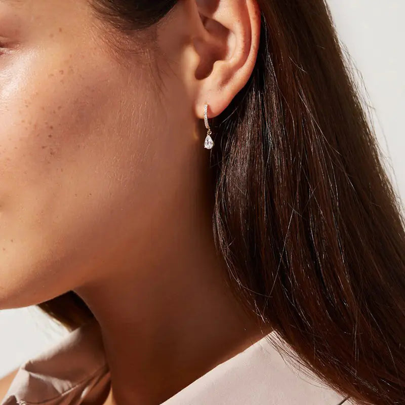 Women's Zirconia Water Drop Earrings