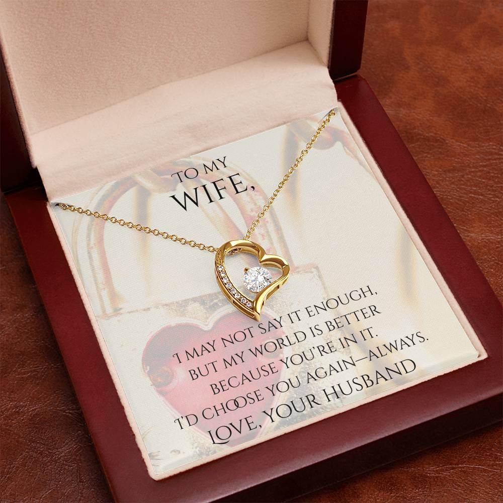 Valentine's Day Infinite Love Necklace - Gifts For Wife (Message 05)