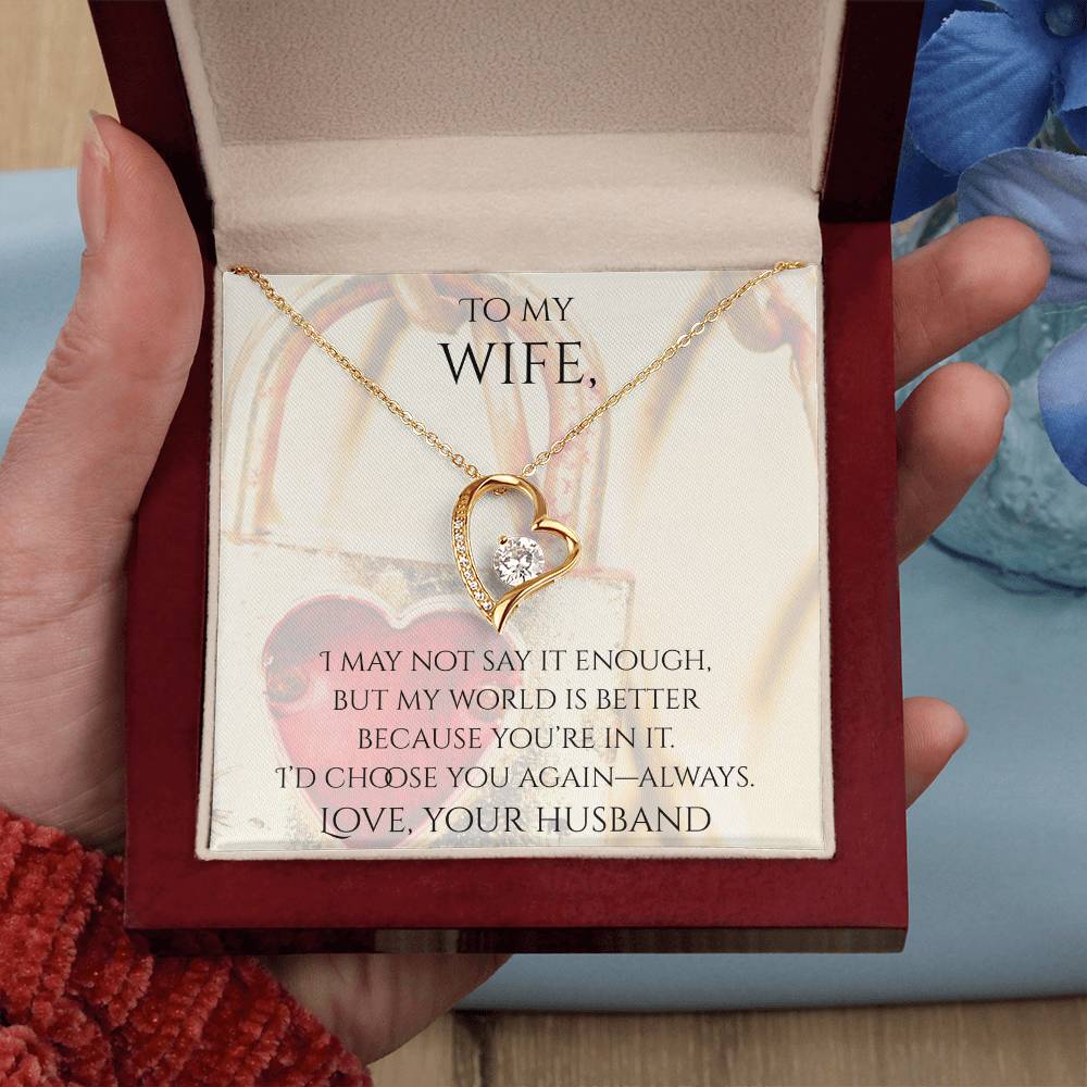 Valentine's Day Infinite Love Necklace - Gifts For Wife (Message 05)