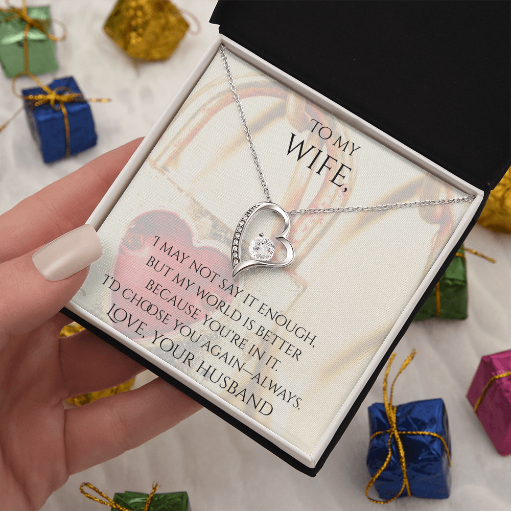 Valentine's Day Infinite Love Necklace - Gifts For Wife (Message 05)