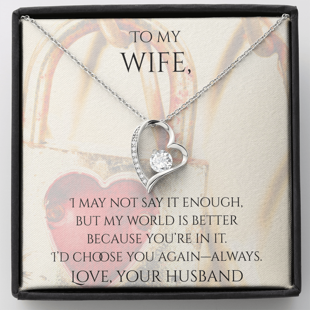 Valentine's Day Infinite Love Necklace - Gifts For Wife (Message 05)