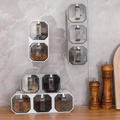 Punch-Free Wall-Mounted Seasoning Jar for Kitchen