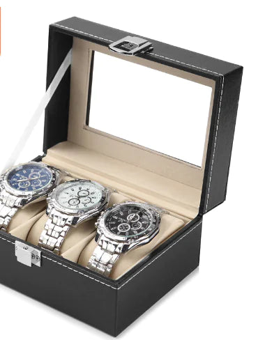 Small Watch Box with Snakeskin Jewelry Storage