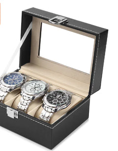 Small Watch Box with Snakeskin Jewelry Storage