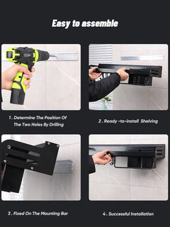 Wall-Mounted Multi-Functional Kitchen Storage Rack