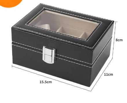 Small Watch Box with Snakeskin Jewelry Storage