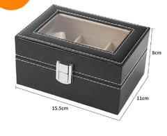 Small Watch Box with Snakeskin Jewelry Storage