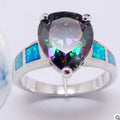 Luxury Cut Ring With Opal Band