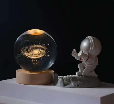 3D Inner Carving Luminous Crystal Ball Night Lamp