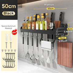 Wall-Mounted Multi-Functional Kitchen Storage Rack