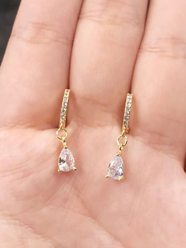 Women's Zirconia Water Drop Earrings