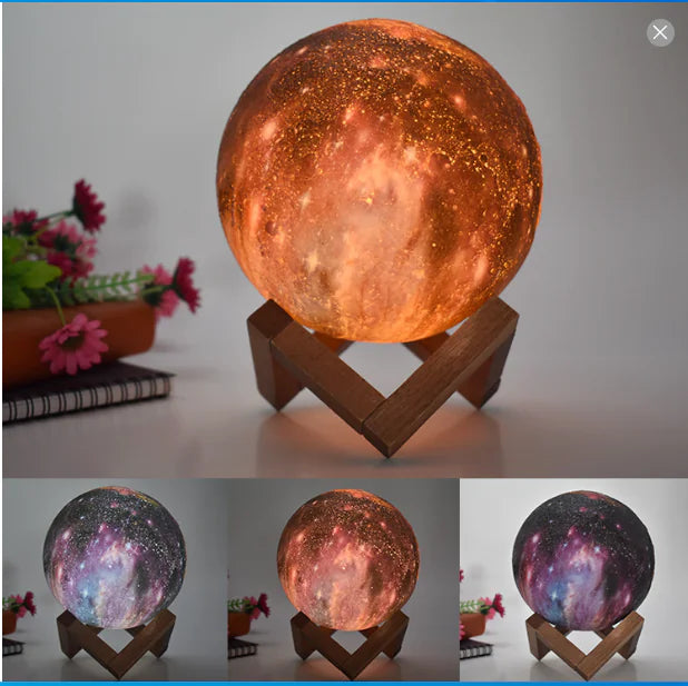 3D LED Moon Lamp - Creative Colorful Night Light