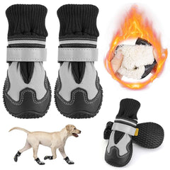 Heavy-Duty Waterproof Warm Fleece Lined Dog Booties