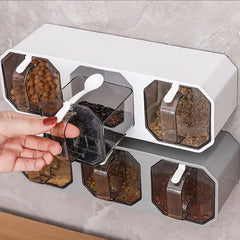 Punch-Free Wall-Mounted Seasoning Jar for Kitchen