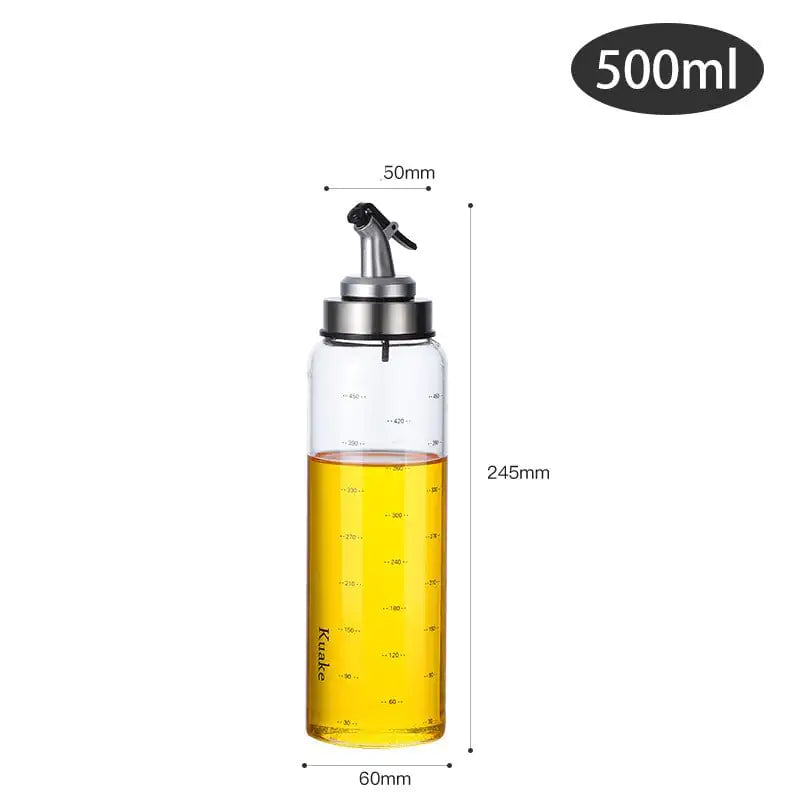 Small Glass Oil Bottle for Kitchen with Anti-Leak Design