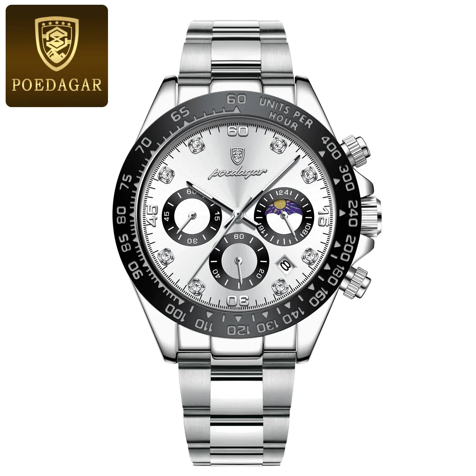 POEDAGAR Men's Multifunctional Quartz Watch