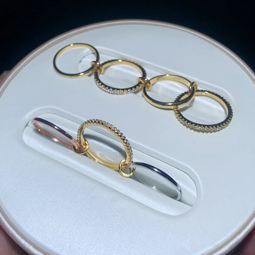 Tricolor Zircon Lantern Ring