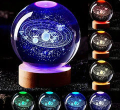 3D Inner Carving Luminous Crystal Ball Night Lamp