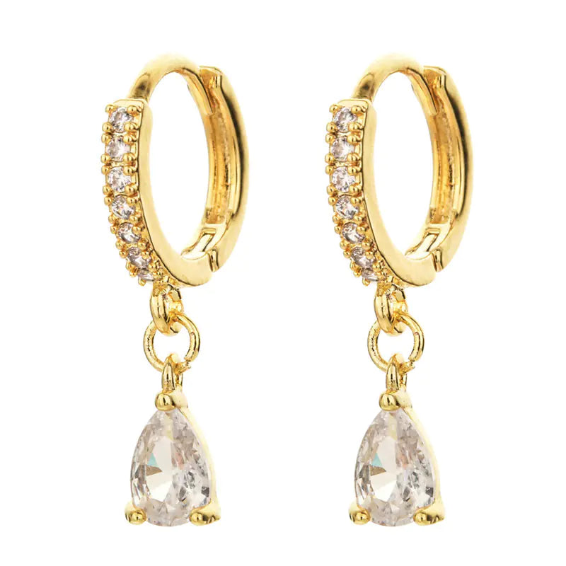 Women's Zirconia Water Drop Earrings
