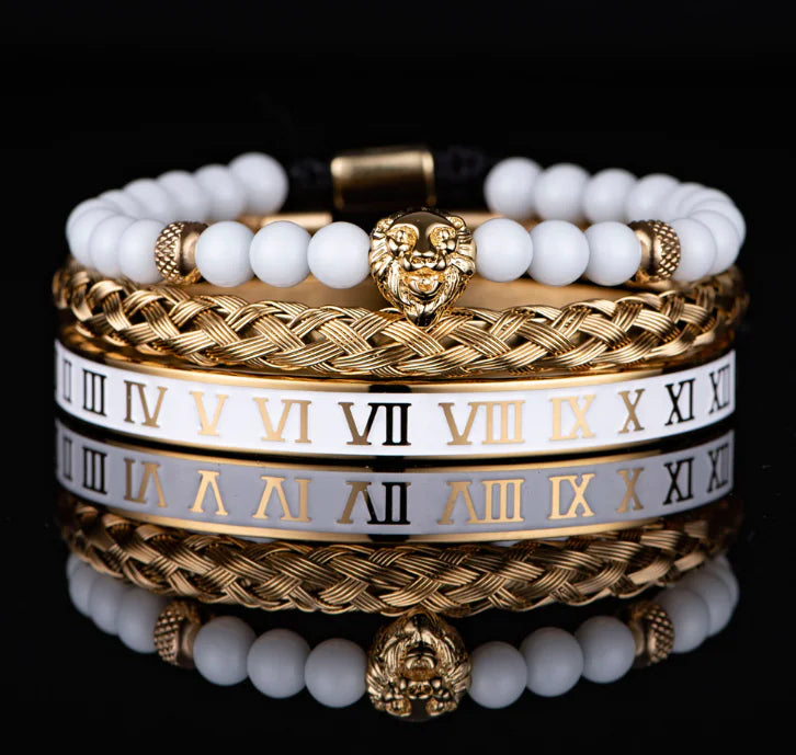 Roman Numerals Crown Stainless Steel Bracelet